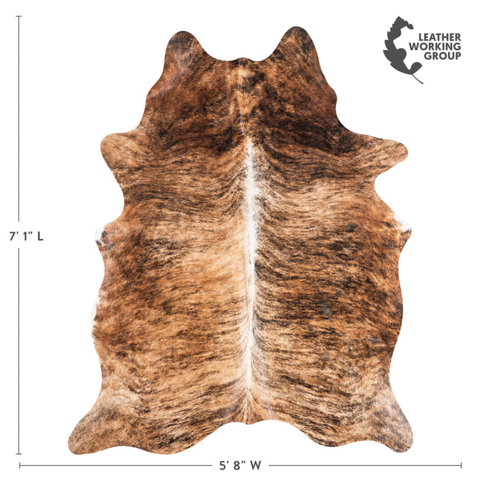 Brazilian Brindle Cowhide Rug Size 7'1" L x 5'8" W 9024