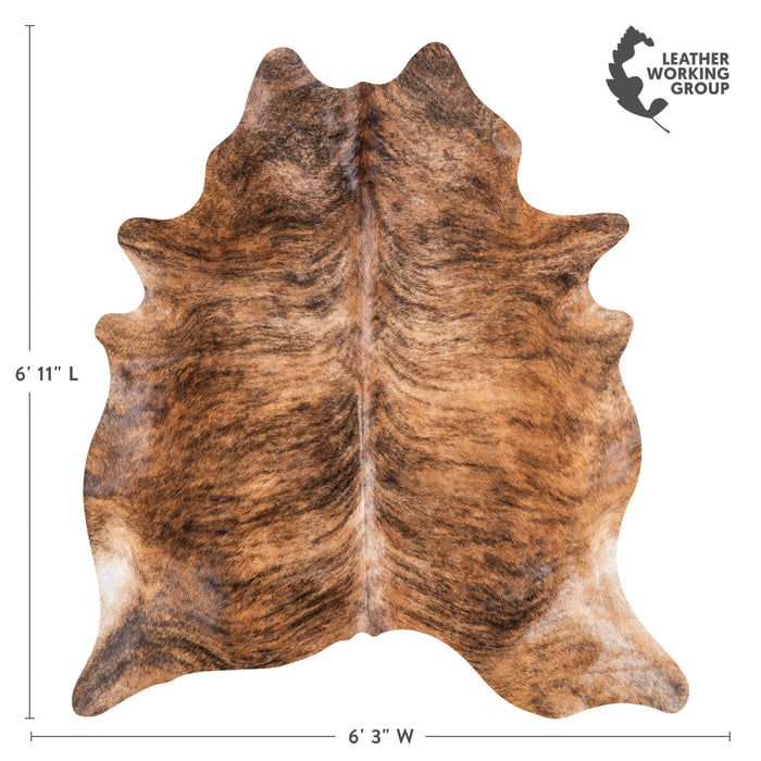Brazilian Brindle Cowhide Rug Size 6'11" L x 6'3" W 9026
