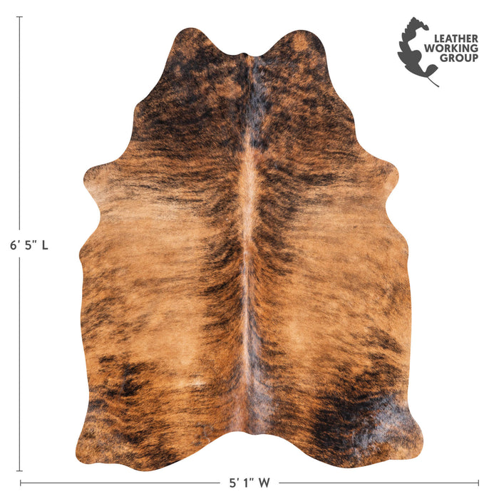 Brazilian Brindle Cowhide Rug Size 6'5" L x 5'1" W 9029