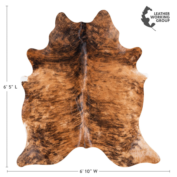 Brazilian Brindle Cowhide Rug Size 6'5" L x 5'10" W 9033