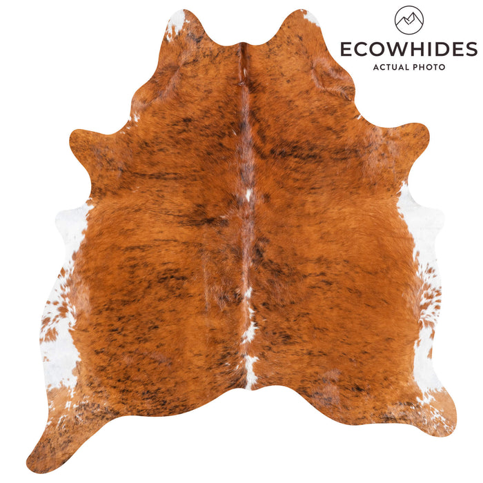 Brazilian Brindle White Belly Cowhide Rug Size 6'9" L x 6'5" W 9053