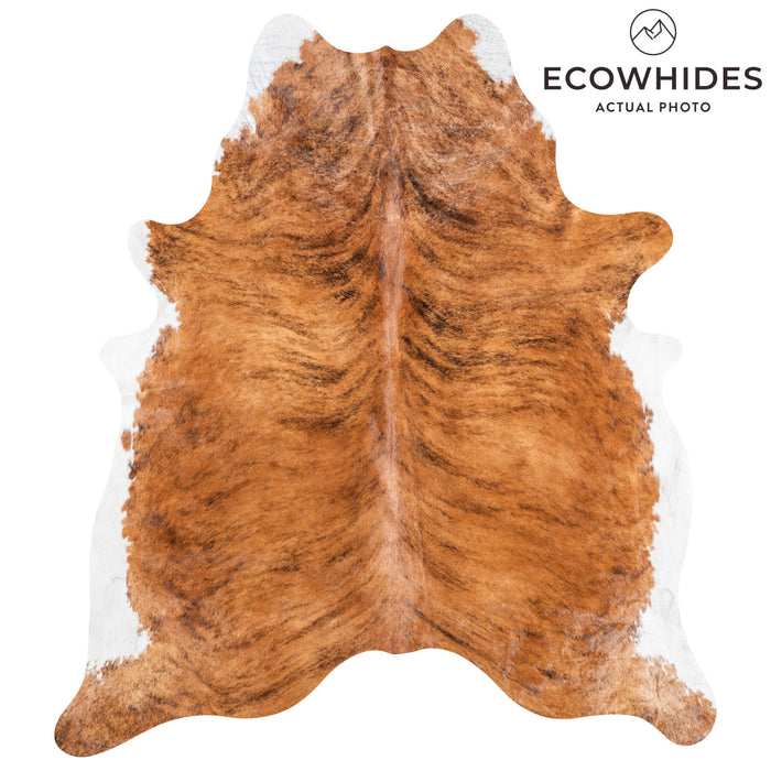 Brazilian Brindle White Belly Cowhide Rug Size 6'9" L x 6'2" W 9057