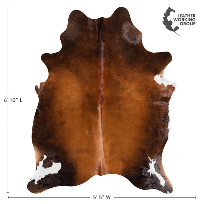 Brazilian Mahogany Cowhide Rug Size 6'10" L x 5'5" W 9088