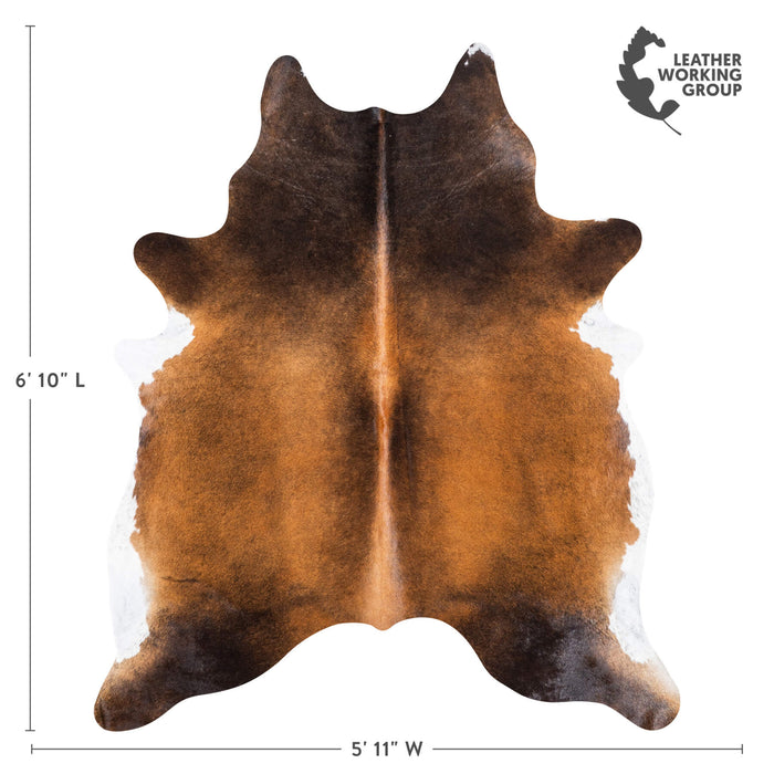 Brazilian Mahogany Cowhide Rug Size 6'10" L x 5'11" W 9089
