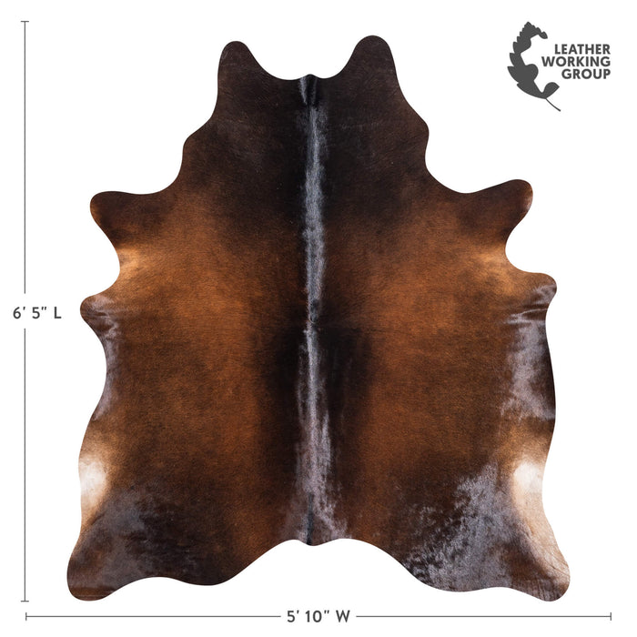 Brazilian Mahogany Cowhide Rug Size 6'5" L x 5'10" W 9098