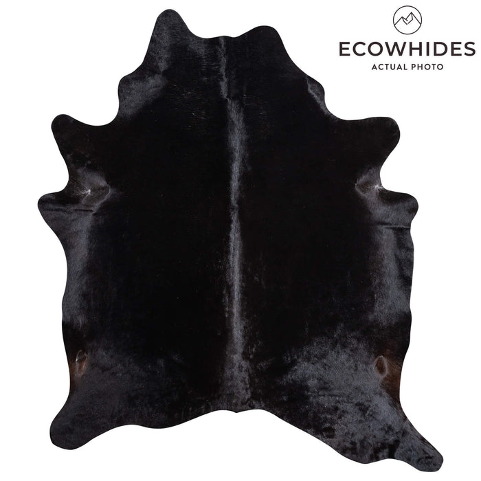 Brazilian Solid Black Cowhide Rug Size 7'9" L x 6'4" W 9103