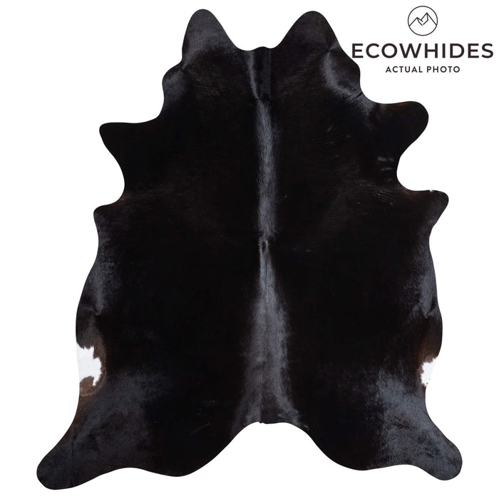 Brazilian Solid Black Cowhide Rug Size 7'6" L x 6'7" W 9113