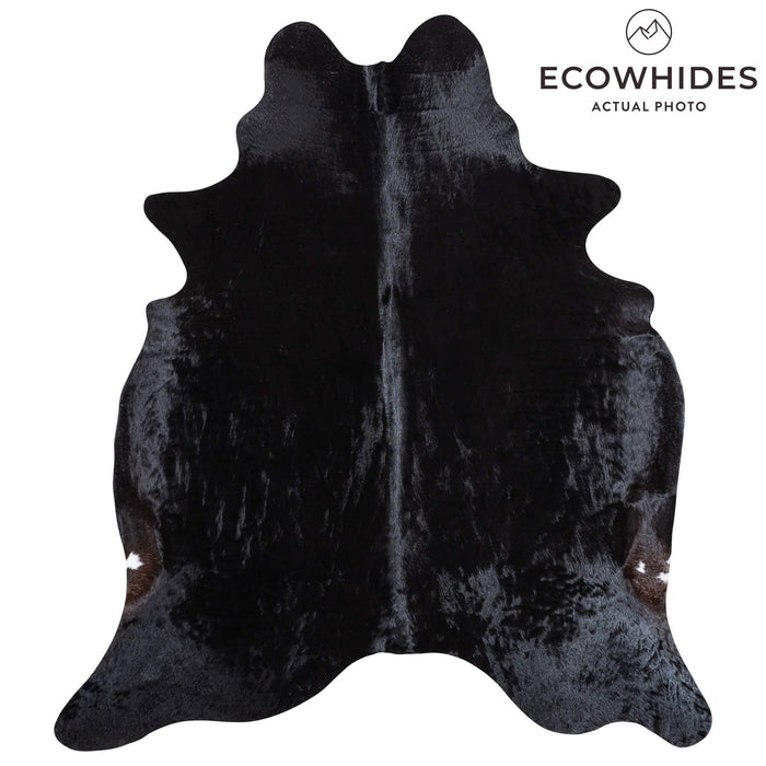 Brazilian Solid Black Cowhide Rug Size 6'11" L x 6'1" W 9120