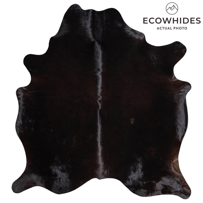 Brazilian Solid Black Cowhide Rug Size 6'3" L x 5'7" W 9131