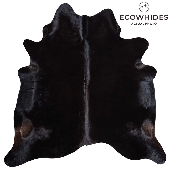 Brazilian Solid Black Cowhide Rug Size 6'8" L x 6'7" W 9137