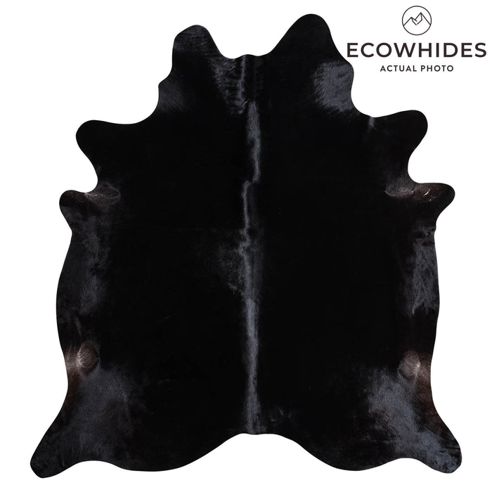 Brazilian Solid Black Cowhide Rug Size 7'8" L x 7'1" W 9140