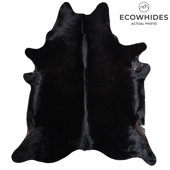 Brazilian Solid Black Cowhide Rug Size 8'2" L x 6'11" W 9142