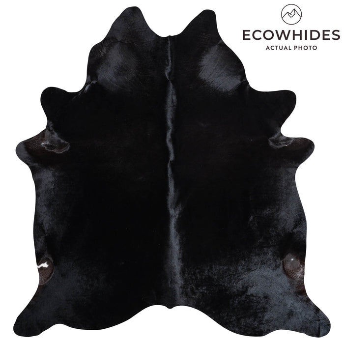 Brazilian Solid Black Cowhide Rug Size 7'9" L x 7'1" W 9144