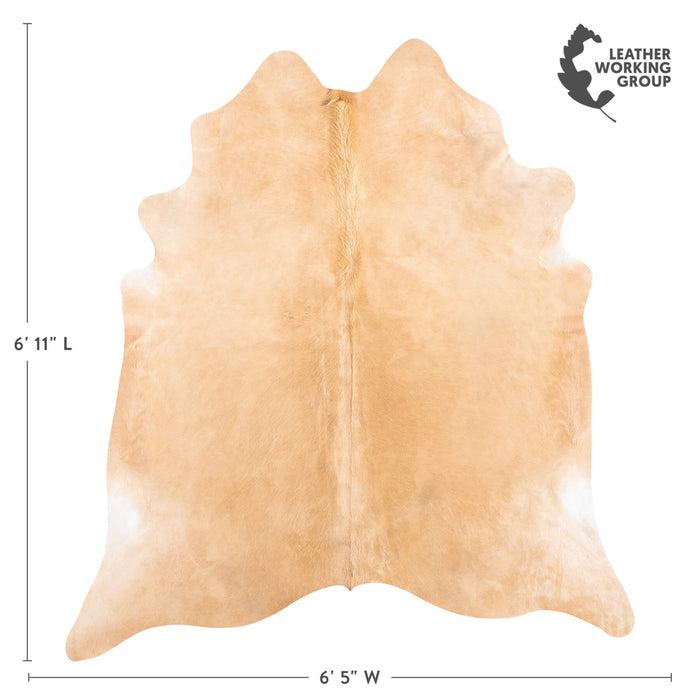 Brazilian Beige Cowhide Rug Size 6'11" L x 6'5" W 9170