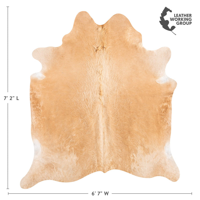 Brazilian Beige Cowhide Rug Size 7'2" L x 6'7" W 9174
