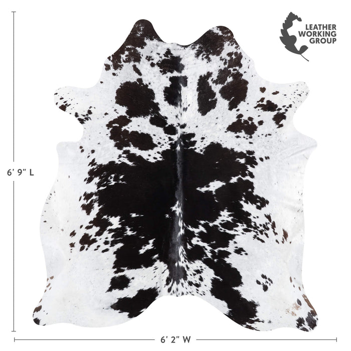 Brazilian Black Salt and Pepper Cowhide Rug Size 6'9" L x 6'2" W 9217