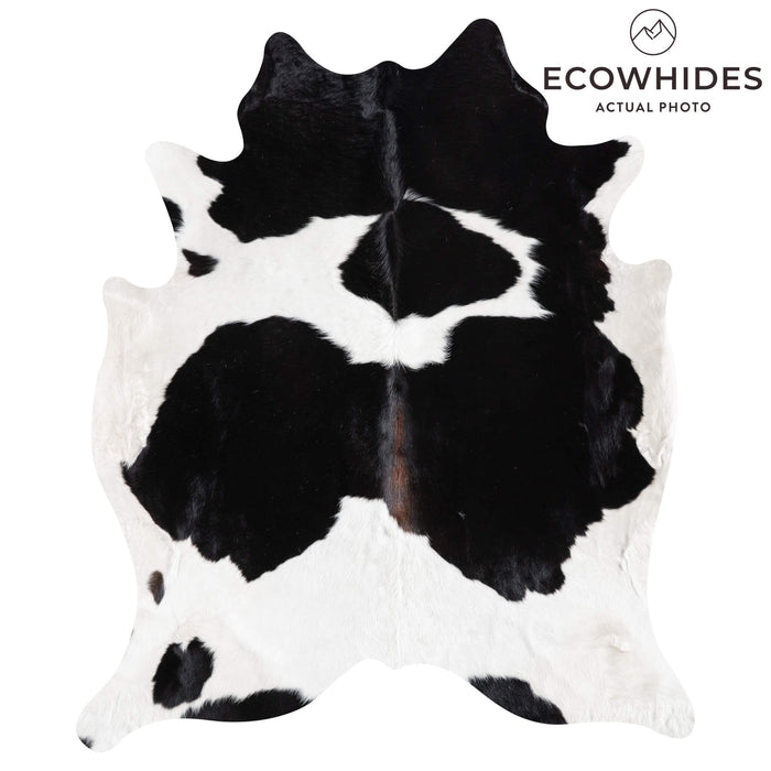 Black and White Cowhide Rug Size 7'0" L x 6'0" W 9232