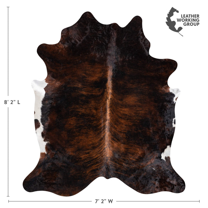 Dark Brindle Cowhide Rug Size 8'2" L x 7'2" W 9233