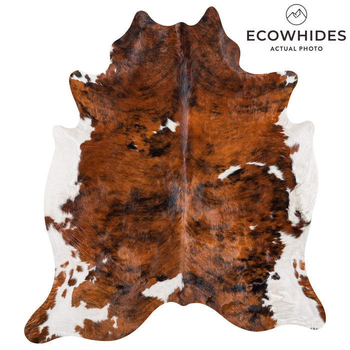 Tricolor Cowhide Rug Size 7'8" L x 6'10" W 9239