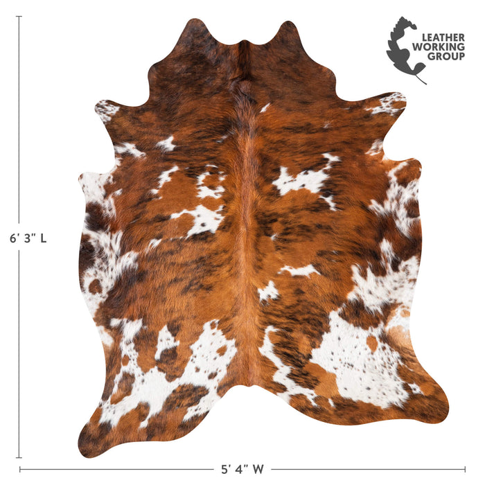 Tricolor Cowhide Rug Size 6'3" L x 5'4" W 9240