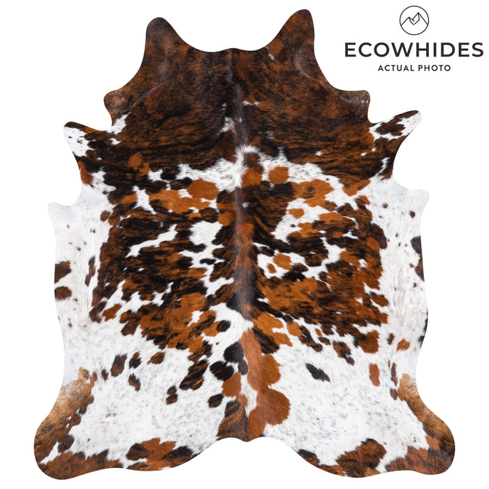 Tricolor Cowhide Rug Size 7'7" L x 6'10" W 9248