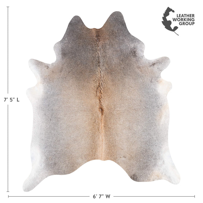 Brazilian Grey Palomino Cowhide Rug Size 7'5" L x 6'7" W 9254