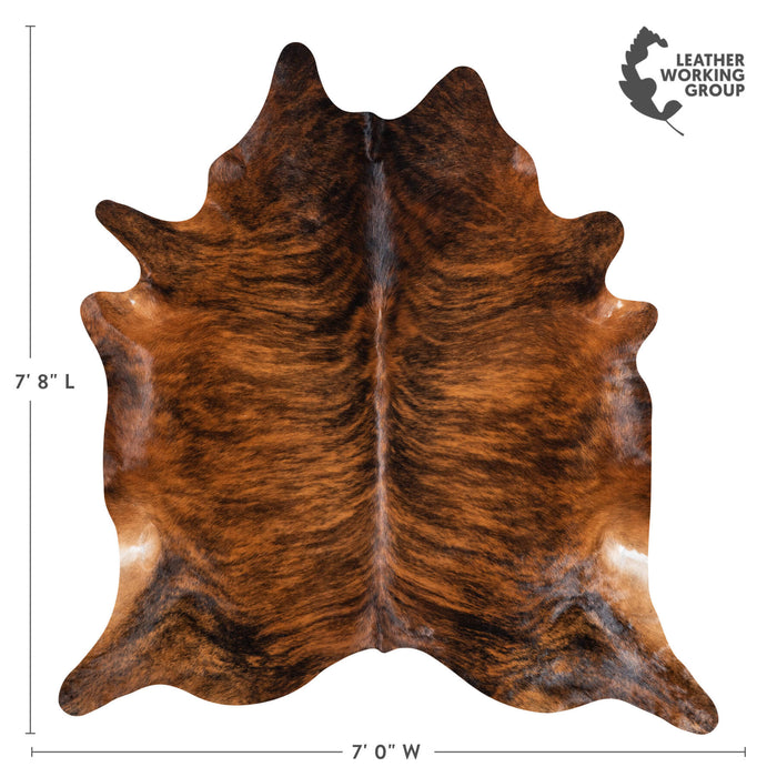Brazilian Brindle Cowhide Rug Size 7'8" L x 7'0" W 9256