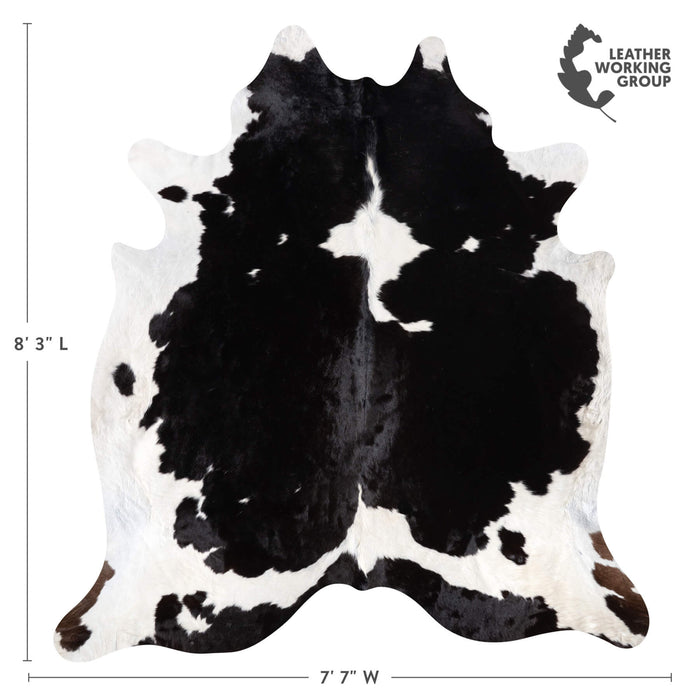 Black and White Cowhide Rug Size 8'3" L x 7'7" W 9264
