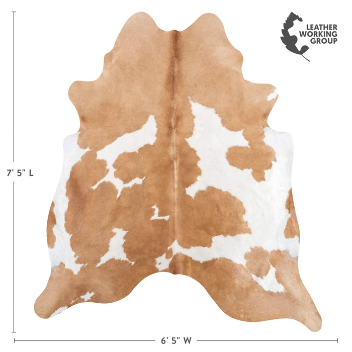 Brazilian Palomino and White Cowhide Rug Size 7'5" L x 6'5" W 9265
