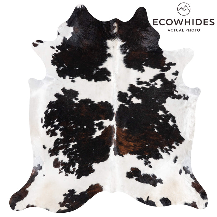 Dark Tricolor Cowhide Rug Size 7'10" L x 7'6" W 9273