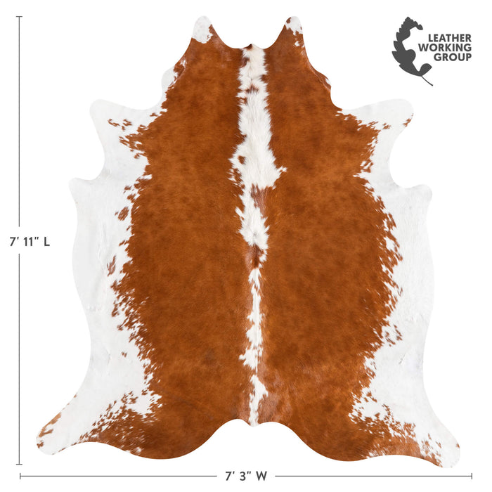 Brazilian Hereford Cowhide Rug Size 7'11" L x 7'3" W 9284