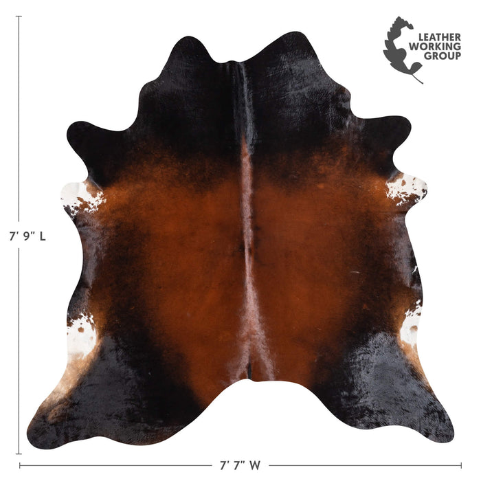 Brazilian Mahogany Cowhide Rug Size 7'9" L x 7'7" W 9287