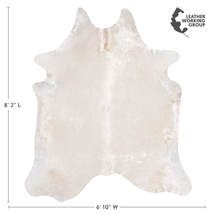 Brazilian White Cowhide Rug Size 8'2" L x 6'10" W 9293