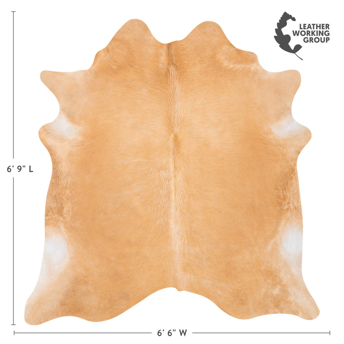 Brazilian Beige Cowhide Rug Size 6'9" L x 6'6" W 9308