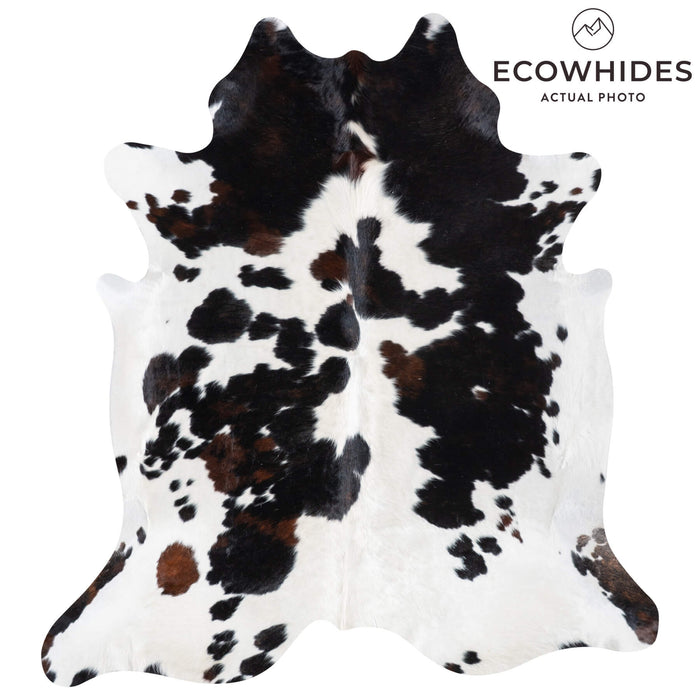Black and White Cowhide Rug Size 7'2" L x 6'6" W 9312