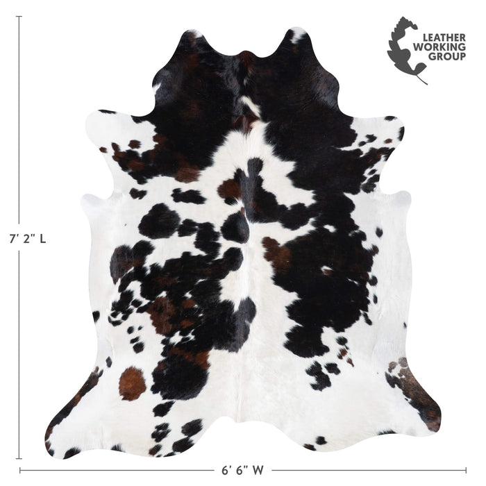 Black and White Cowhide Rug Size 7'2" L x 6'6" W 9312