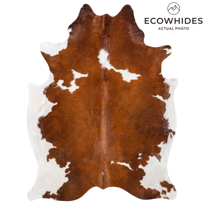Brown and White Cowhide Rug Size 7'11" L x 6'1" W 9316