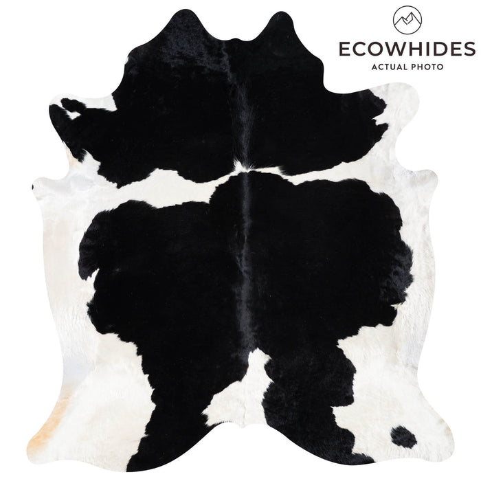 Black and White Cowhide Rug Size 7'11" L x 7'4" W 9317