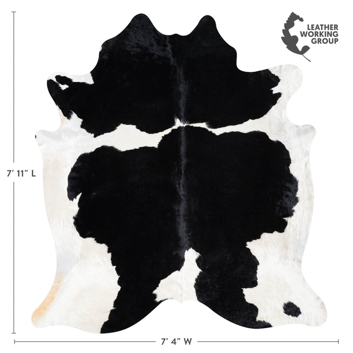 Black and White Cowhide Rug Size 7'11" L x 7'4" W 9317