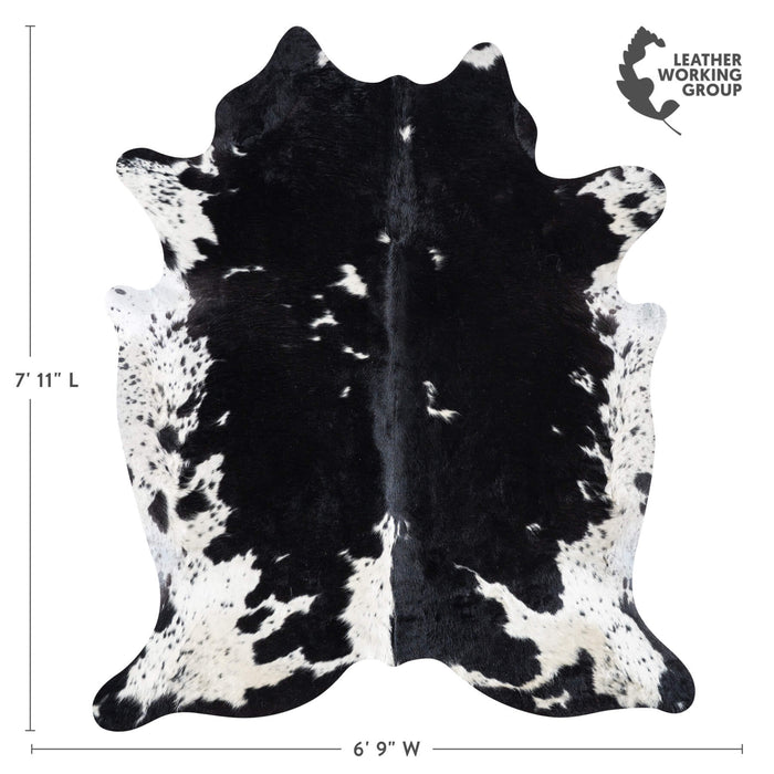 Black and White Cowhide Rug Size 7'11" L x 6'9" W 9318