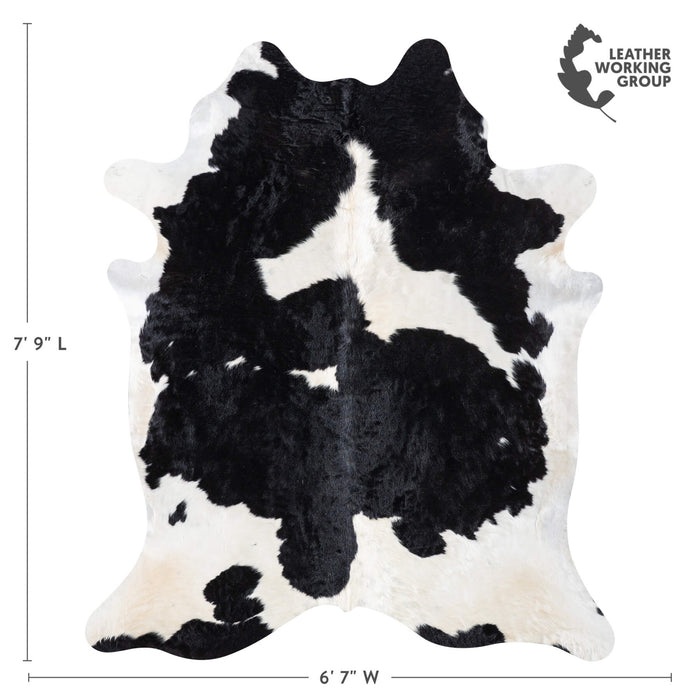 Black and White Cowhide Rug Size 7'9" L x 6'7" W 9319