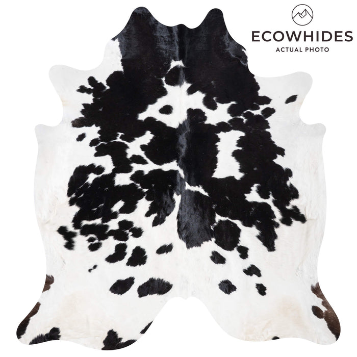 Black and White Cowhide Rug Size 7'9" L x 7'4" W 9322