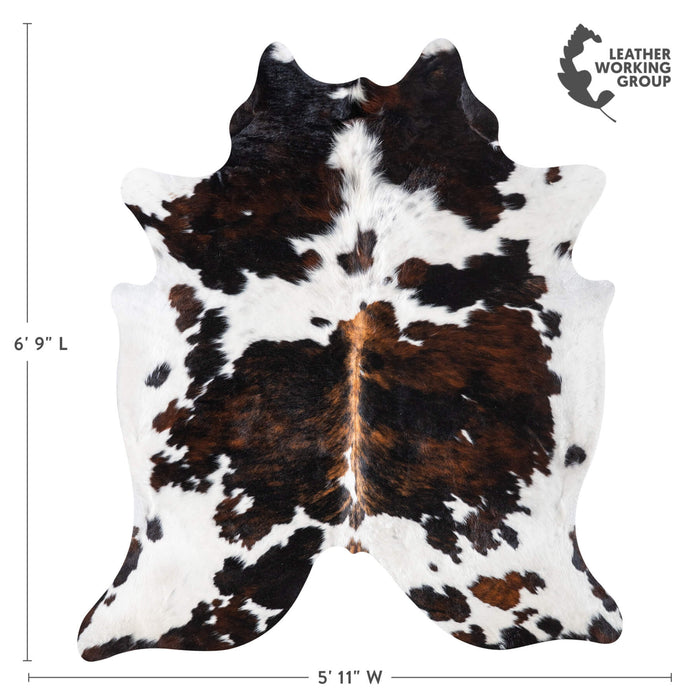Tricolor Cowhide Rug Size 6'9" L x 5'11" W 9323