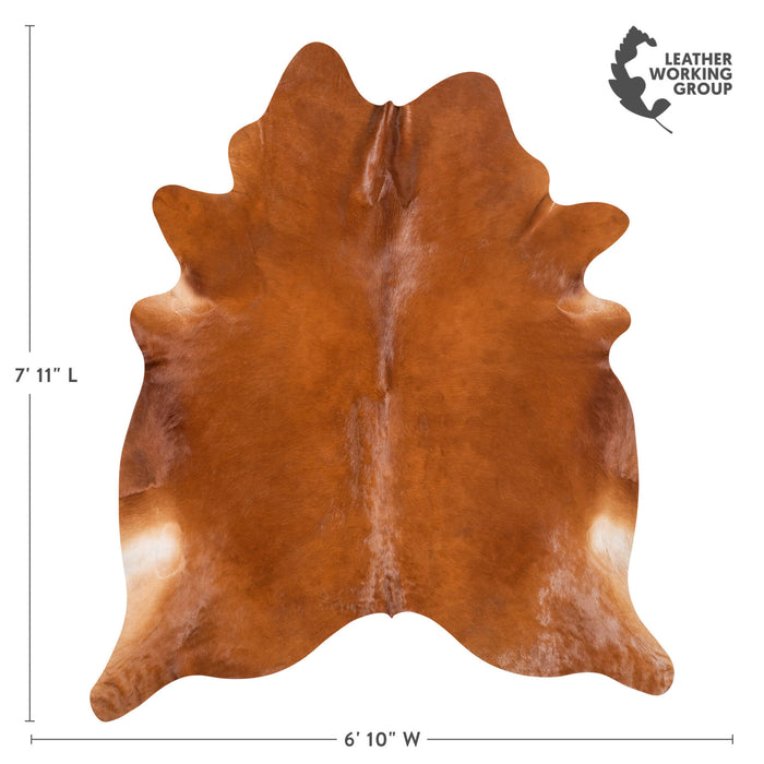 Brazilian Brown Cowhide Rug Size 7'11" L x 6'10" W 9329