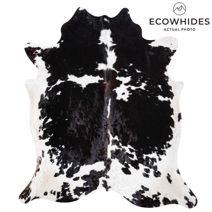 Black and White Cowhide Rug Size 8'4" L x 7'4" W 9340