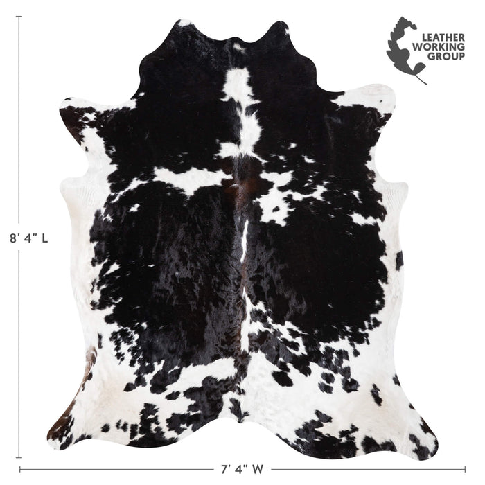 Black and White Cowhide Rug Size 8'4" L x 7'4" W 9340