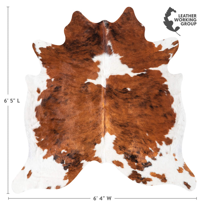 Tricolor Cowhide Rug Size 6'5" L x 6'4" W 9347