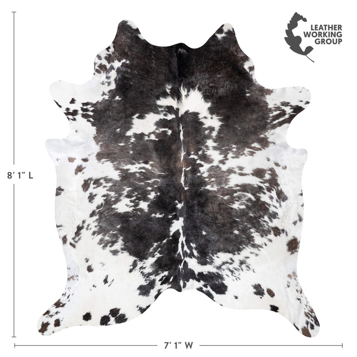Black Salt and Pepper Cowhide Rug Size 8'1" L x 7'1" W 9354