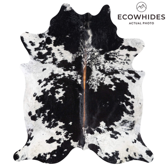 Black and White Cowhide Rug Size 7'8" L x 6'9" W 9358
