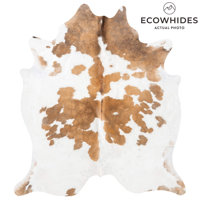 White Tricolor Cowhide Rug Size 7'9" L x 6'10" W 9401
